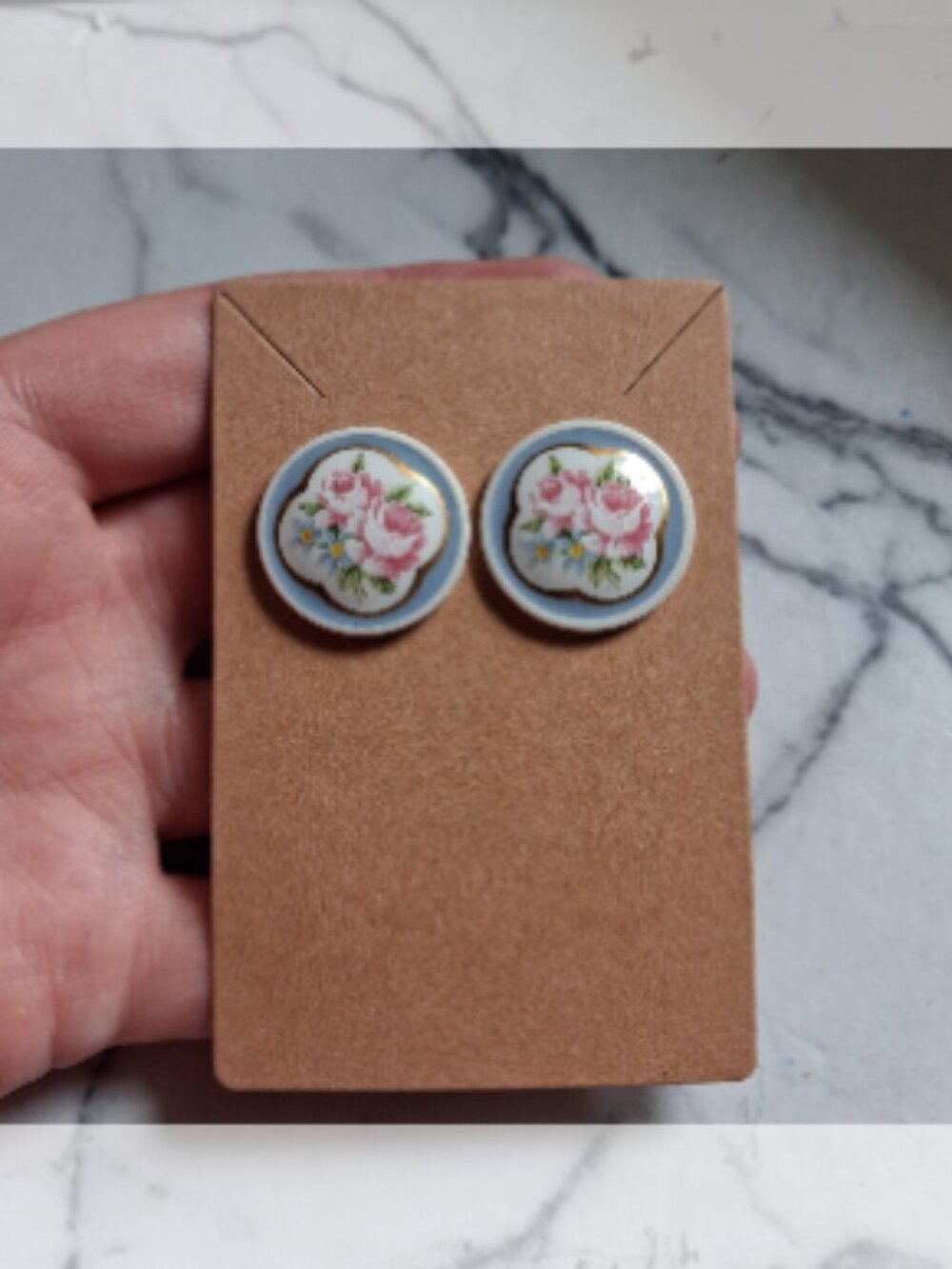 Floral style stud earrings